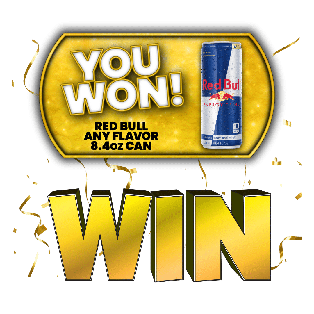 you won Red Bull on shop spin and win